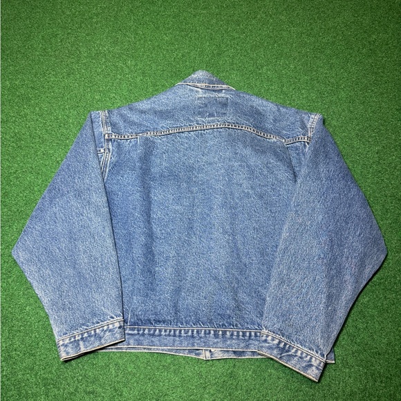 Vintage 80s 90s Levi’s Denim Jean Jacket, Orange Tab, Grunge Rocker (Small) - Picture 7 of 10